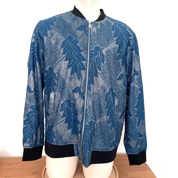 Barabas Bomber Jacket - Super Sparkly - Teal & Silver - Size 2XL - Picture 4 of 9